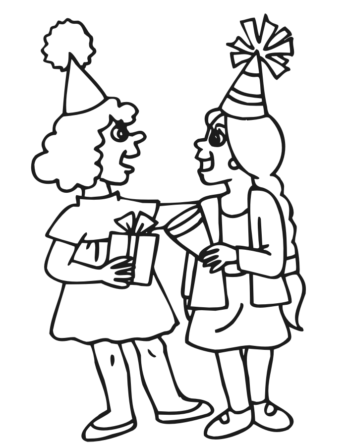 Birthday Party Colouring Pages Birthday Party Colouring Pages