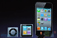 apple ipod touch shuffle nano ecran tactile photo video face time conference nouveautes jobs 2010 prix tarifs france