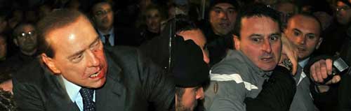 Video PM Italia Silvio Berlusconi Dilempar Patung