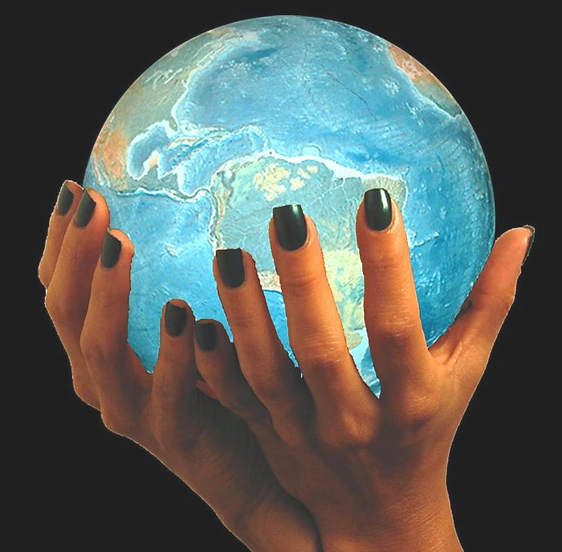 people holding hands around earth. Each year around Earth Day,