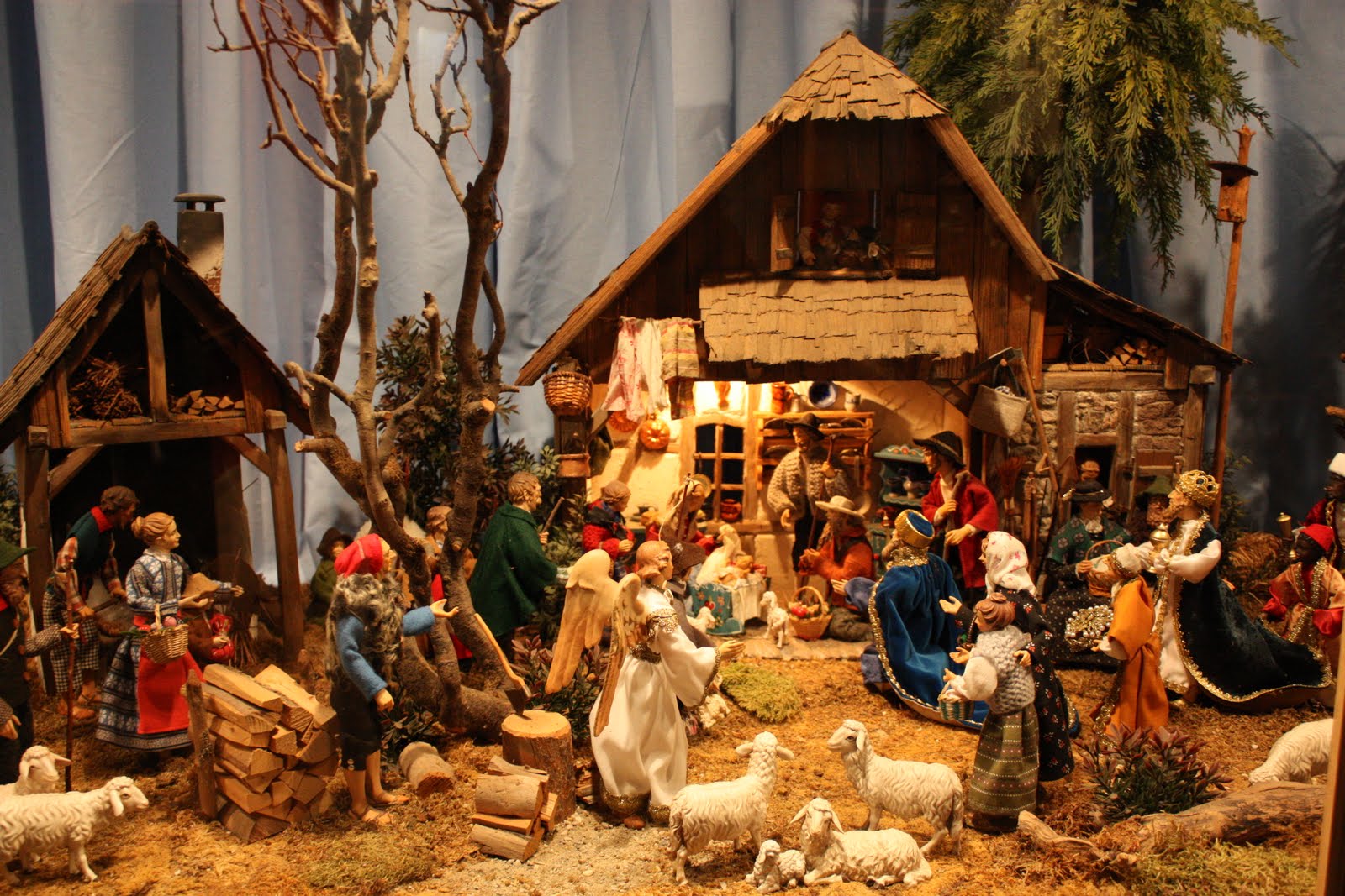 This nativity scene from the town of Oberammergau is set in the This nativity scene from the town of Oberammergau is set in the