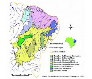 Mapa do Sertão do Nordeste Brasileiro