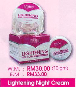 LIGHTENING NIGHT CREAM : RM 30.00