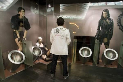 Funny Portuguese toilet with life like model photos Funny Portuguese toilet