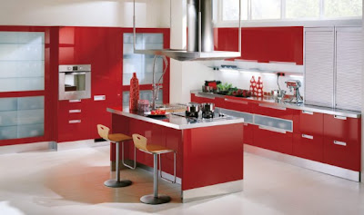  Kitchen Island on Red Kitchen Cabinets And Island 582x345 Modernas Cocinas De Estilo