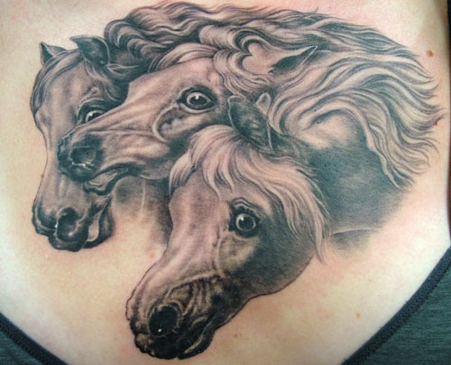 Horse tattoos are a sign of grace, stamina and power.
