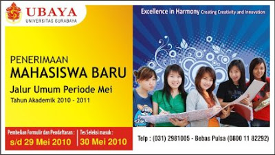 Jadwal Pendaftaran Mahasiswa Baru Ubaya