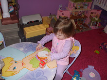 Sitting at her new Tinkerbell table!