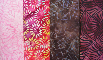 fabrics for bead journal project, January, 2008 by Robin Atkins