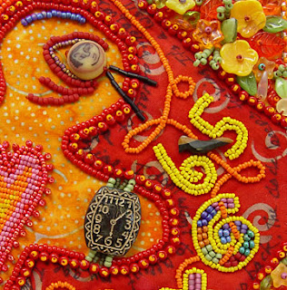 Bead Journal Project, June's page (detail) by Robin Atkins, Bead Artist