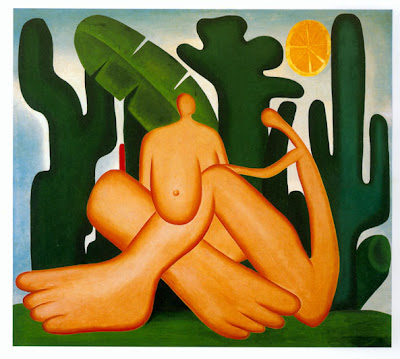 Antropofagia - Tarsila do Amaral outra bonita pintura com um homem e uma mulher sentados