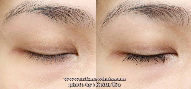 before and after photo using Etude House Proof 10 Henna Fix Mascara in Black
