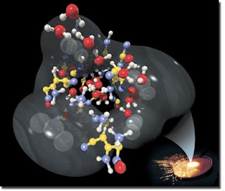 rapid chemical reactions in an energetic material.