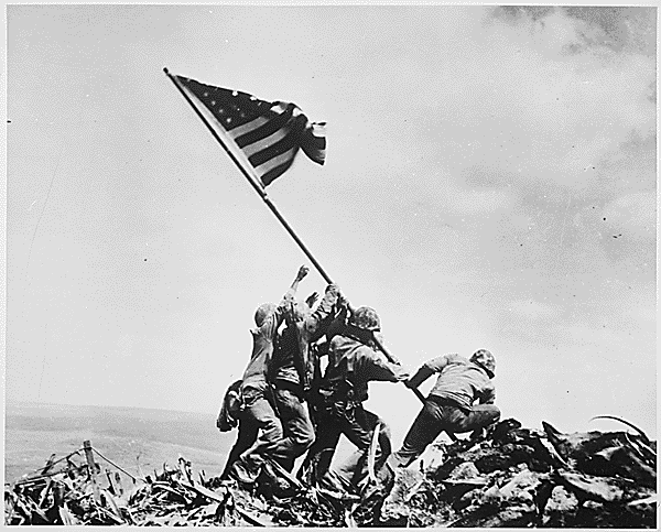 Flag Raising on Iwo Jima, Joe Rosenthal, 02/23/1945, United States National Archives and Records Administration.