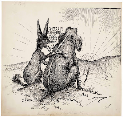 democratic donkey republican elephant after the election new years