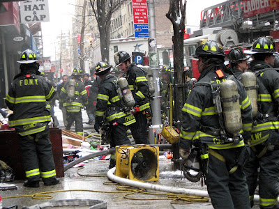 New York City Fire Fighters Fighting Fire