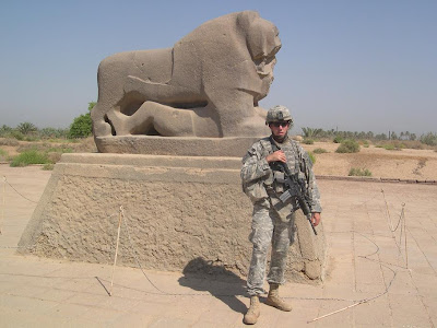 Babylonian lion squashing an invader