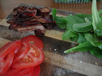 Finishing touches: bacon, lettuce & tomato