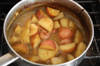 Preparing the potatoes