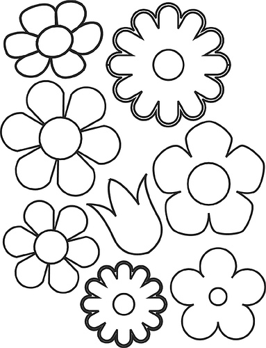 Mi colección de dibujos: ♥ Distintas flores para pintar ♥