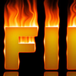 Fire flames text