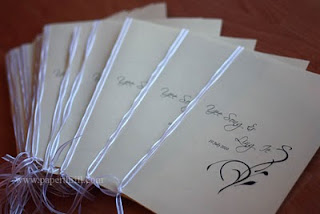 Wedding program book and placecards