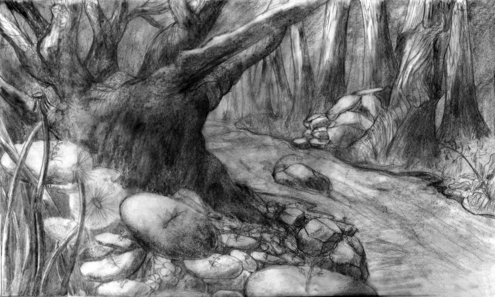 Creepy Forest Drawing