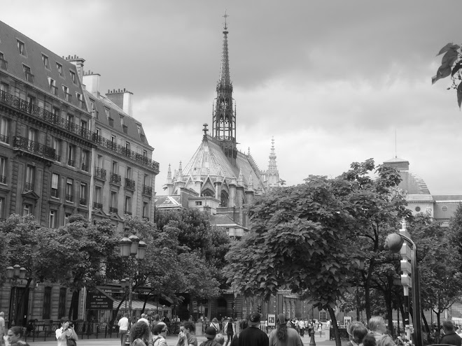 Notre Dame in black and white