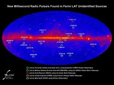 Radio searches netted 17 new millisecond pulsars by examining the Fermi Gamma-ray Space Telescope's list of unidentified sources Radio searches netted 17 new millisecond pulsars by examining the Fermi Gamma-ray Space Telescope's list of unidentified sources