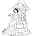 Desenho de Branca de Neve no Poço Para Colorir