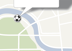 Google Maps con un pallone nella mappa.