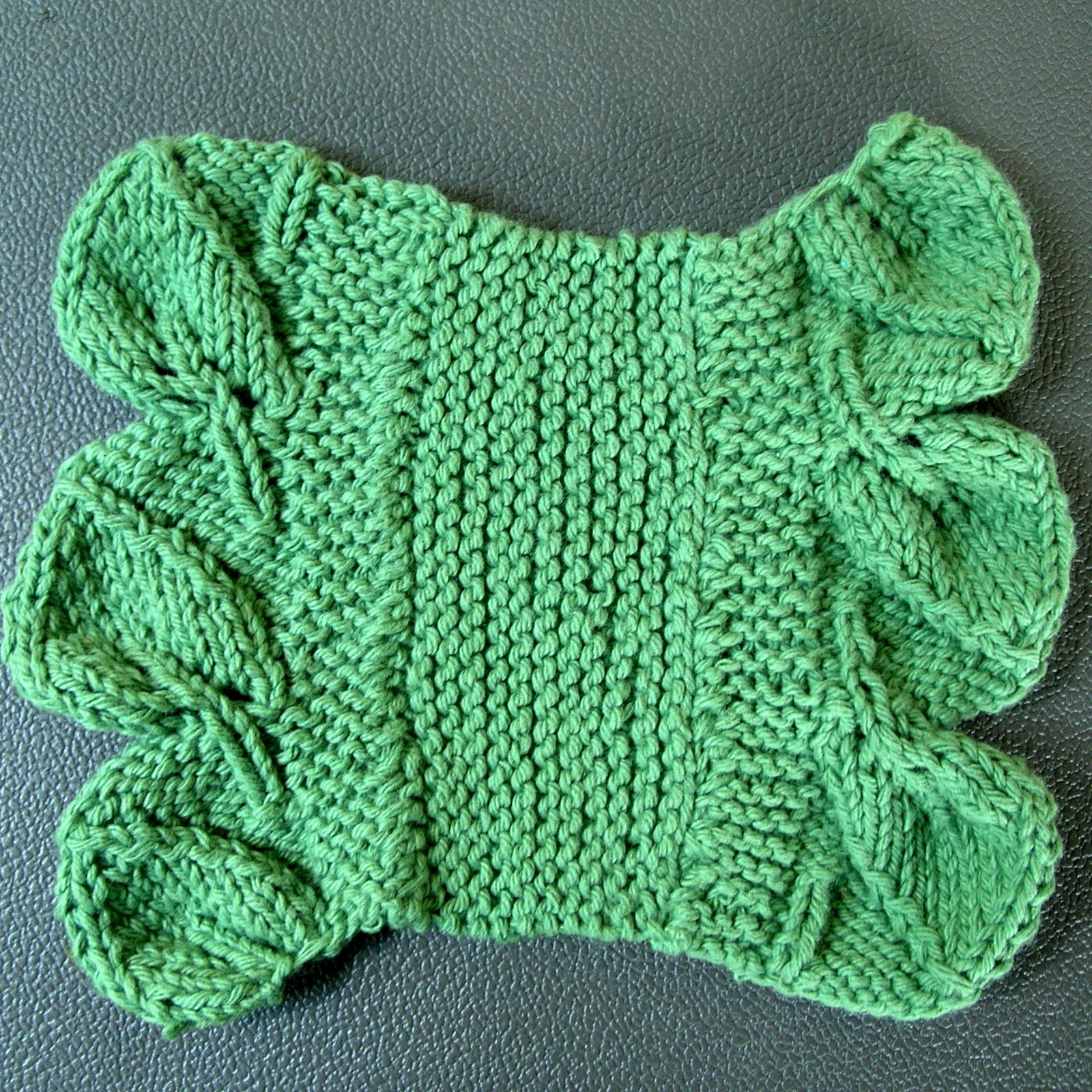 Pickin' Knits Pattern Co Lovely Leaves Washcloth Pattern