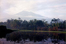 Mount Merbabu near Salatiga - much of Central Java's countryside is dominated by rice fields and volcanic peaks