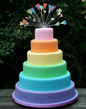 أجمل واغرب صور كيك وتورت ...........يام ....يام  Rainbow+Cake-wedding
