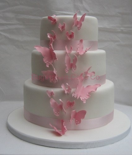 Heart Shaped Wedding Cakes With Butterflies Heart Shaped Wedding Cakes With Butterflies