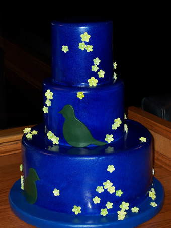 Dark Blue and Yellow Wedding Cakes
