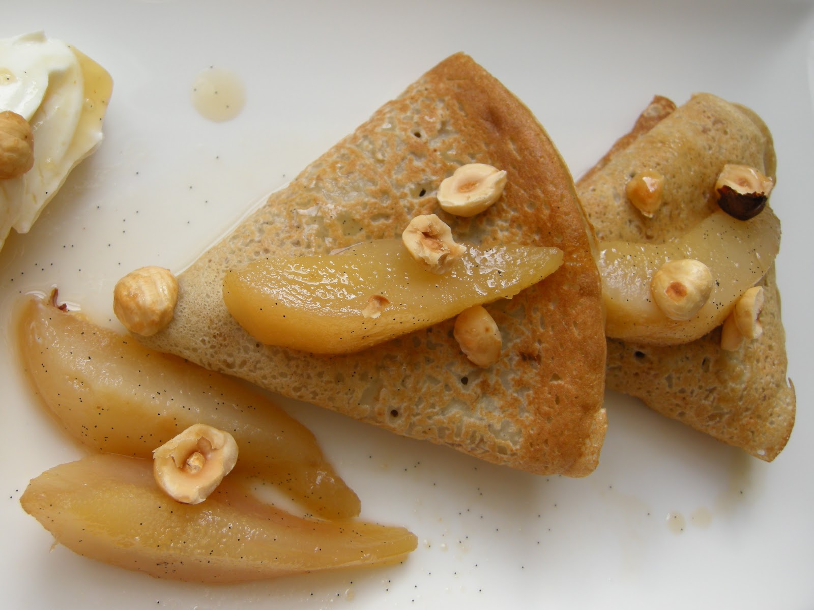 Mary Mary Culinary Hazelnutbuckwheat crêpes with pearginger compote
