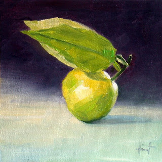 Spurred Green Orange by Liza Hirst