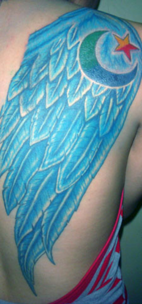 Angel wing tattoos are well liked and a popular choice of tattoo for both 