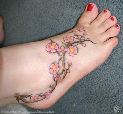 Flower Foot Tattoos. Star Foot Tattoos. Butterfly Foot Tattoos. Labels: Cherry Blossom Tattoo Ideas For Women