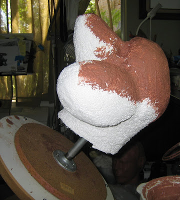 poodle head sculpture clay