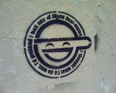 big smile graffiti stencil