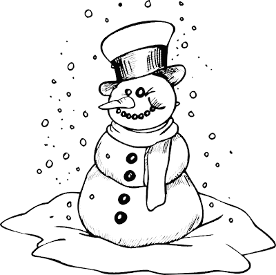 winter coloring pages snowman smile
