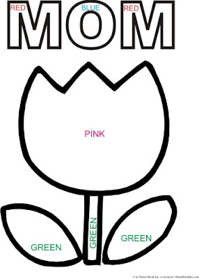 preschool coloring pages tulips