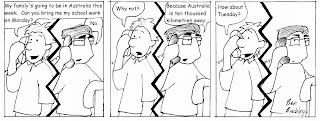 Not great, but apparently blond-guy's family is from Australia, so this counts as character development?