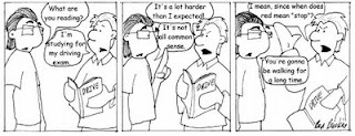 It later turned out he was reading a Calculus textbook: the 'e' was missing from the word 'DERIVE'.
