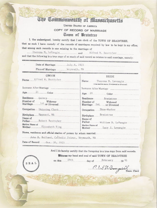 Your Great Grandparents Marriage Certificate