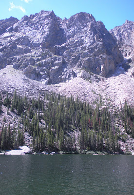 lake dyeing sky living under nestles hellroaring plateau against