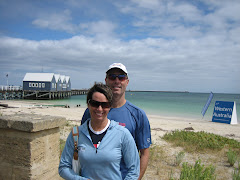 Rob and I with swim in the background!