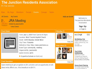 JRA Meeting July 9, 2009 West Toronto Junction Residents Association Meeting July 9 2009